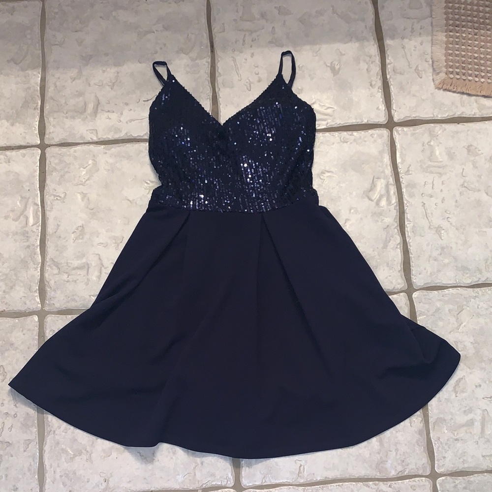 Navy Sequin Dress